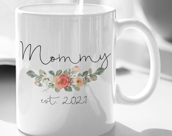 Mommy Est 2021 Mug, Daddy Est 2021, Pregnancy Announcement Mug, Expecting mom Gift, Mom/Dad Est 2021, New Mom/Dad Gift, baby shower gift