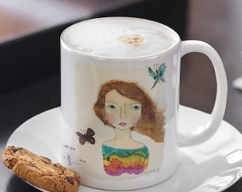 Taza de dibujo personalizada para niños, taza de arte para niños, taza de dibujo para niños, regalo de taza personalizado, regalo para la abuela, regalo para el abuelo, regalo de Navidad