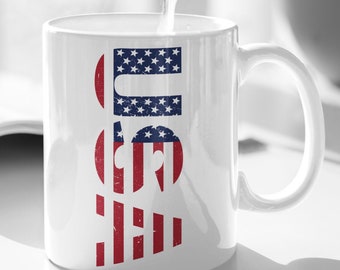 USA American Flag Mug, US Flag Mug, USA 4th of July Mug, Patriotic mug, Independence Day, Mugs Cups Coffee Mug Gift