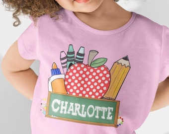Back to School Shirt, Teacher Kids Name Shirt, Toddler School shirt, Boy & Girls First day of School shirt, Kindergarten Elementary shirt