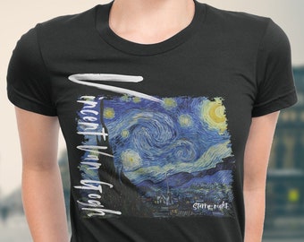 Vincent Van Gogh The Starry Night, Van Gogh shirt, Artwork by Arteesty, Graphic Tee T-shirts for women, Men, Mom, Dad, Plus Size