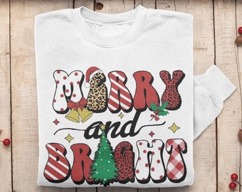 Christmas shirt, Christmas Sweatshirt, Merry and Bright Sweatshirt, Merry Christmas shirt, Family Christmas tee, Christmas squad shirt Gift