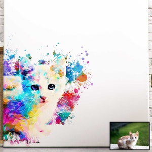 Custom Pet Portrait, Cat Portrait, Dog Portrait, Pet Painting, Personalized Gift, Digital Watercolor, Canvas, Metal, Paper, Mug, RISK FREE image 2