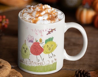 Taza de dibujo personalizada para niños, taza de arte para niños, taza de dibujo para niños, regalo de taza personalizado, regalos para mamá, regalos para papá, regalo de Navidad