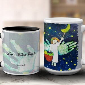 Personalized Kids Drawing Mug, Kids Artwork Mug, Child&#39;s Drawing Mug, Make Your Own Mug, Unique Artwork, Personalized Gift, Panoramic Mug