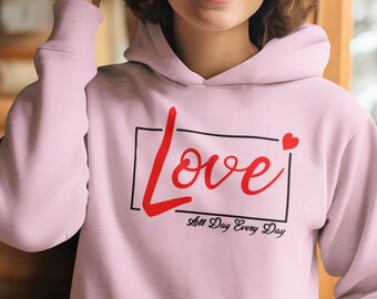 LOVE Sweatshirt, Shirt for Valentines Day Shirt, Gift For Her, Valentine's Day Gift, Valentine Gift, Couple Sweatshirt, Valentines Hoodie