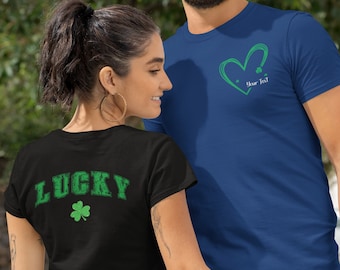 Personalized Shamrock Shirt, St. Patrick's Day T-shirt, Custom Tee, St. Paddy's Day, Clover Shirt, Irish Shirt, Lucky heart Shirt
