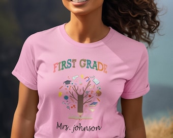Customized Teacher Shirt, Personalized Teacher Shirt for Back To School, Teacher Gifts, Pre K kindergarten first second third fourth shirt