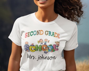 Customized Teacher Shirt, Personalized Teacher Shirt for Back To School, Teacher Gifts, Pre K kindergarten first second third fourth shirt
