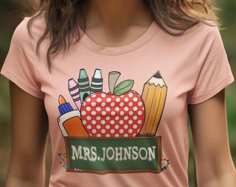 Back to School Shirt, Teacher Kids Name Shirt, Toddler School shirt, Boy & Girls First day of School shirt, Kindergarten Elementary shirt