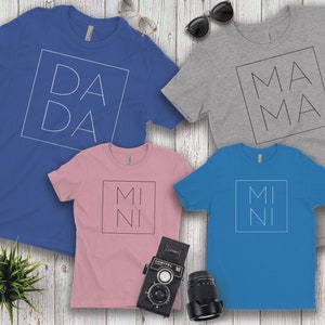 Mama Dada Mini Baby Shirts, Family Matching Shirt, Mother&#39;s day Father&#39;s day shirt, Family shirts, Mommy Daddy shirt