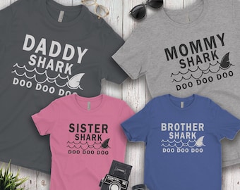 Family shark shirts, Shark Family Shirt, Mommy Shark Shirt, Daddy Shark Shirt, Brother Sister Baby Shark Doo Doo Matching Family Shark shirt