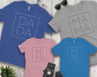 Mama Dada Mini Baby Shirts, Chemise familiale assortie, Chemise de fête des Mères, Chemise de famille, Chemise maman papa