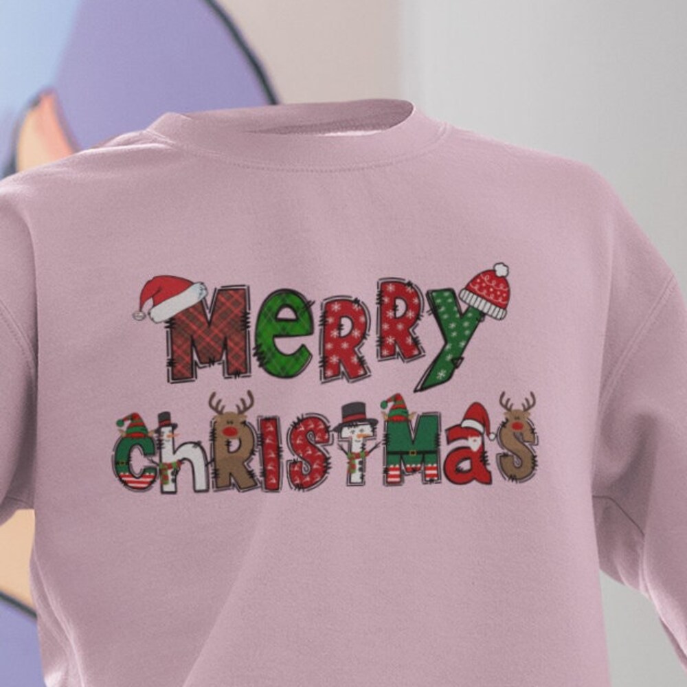 Christmas Sweatshirt, Merry Merry Christmas Sweatshirt, Christmas Hoodie, Christmas Gift, Christmas Letters Shirt
