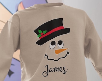 Personalized sweatshirt, Custom sweatshirt, Christmas shirt, Snowman sweatshirt, Christmas Gift, Family Christmas tee, Christmas squad shirt