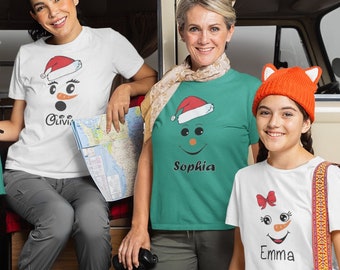 Custom Shirt, Personalized Christmas Shirt, Personalized Gifts, Snowman Shirt, Christmas Family shirt,  Christmas Name shirt, Gift for Kids