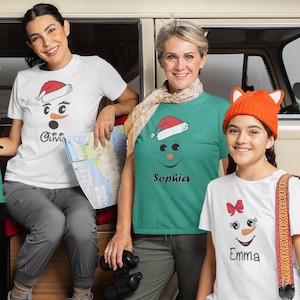 Custom Shirt, Personalized Christmas Shirt, Personalized Gifts, Snowman Shirt, Christmas Family shirt,  Christmas Name shirt, Gift for Kids
