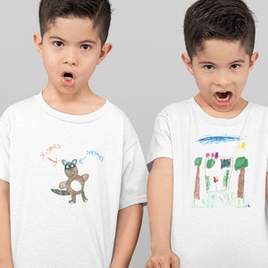 Child&#39;s drawing shirt, Kids drawing, Personalized T-shirt, Custom drawing shirts, Kids art shirt, Christmas gift shirt, Birthday gift shirt