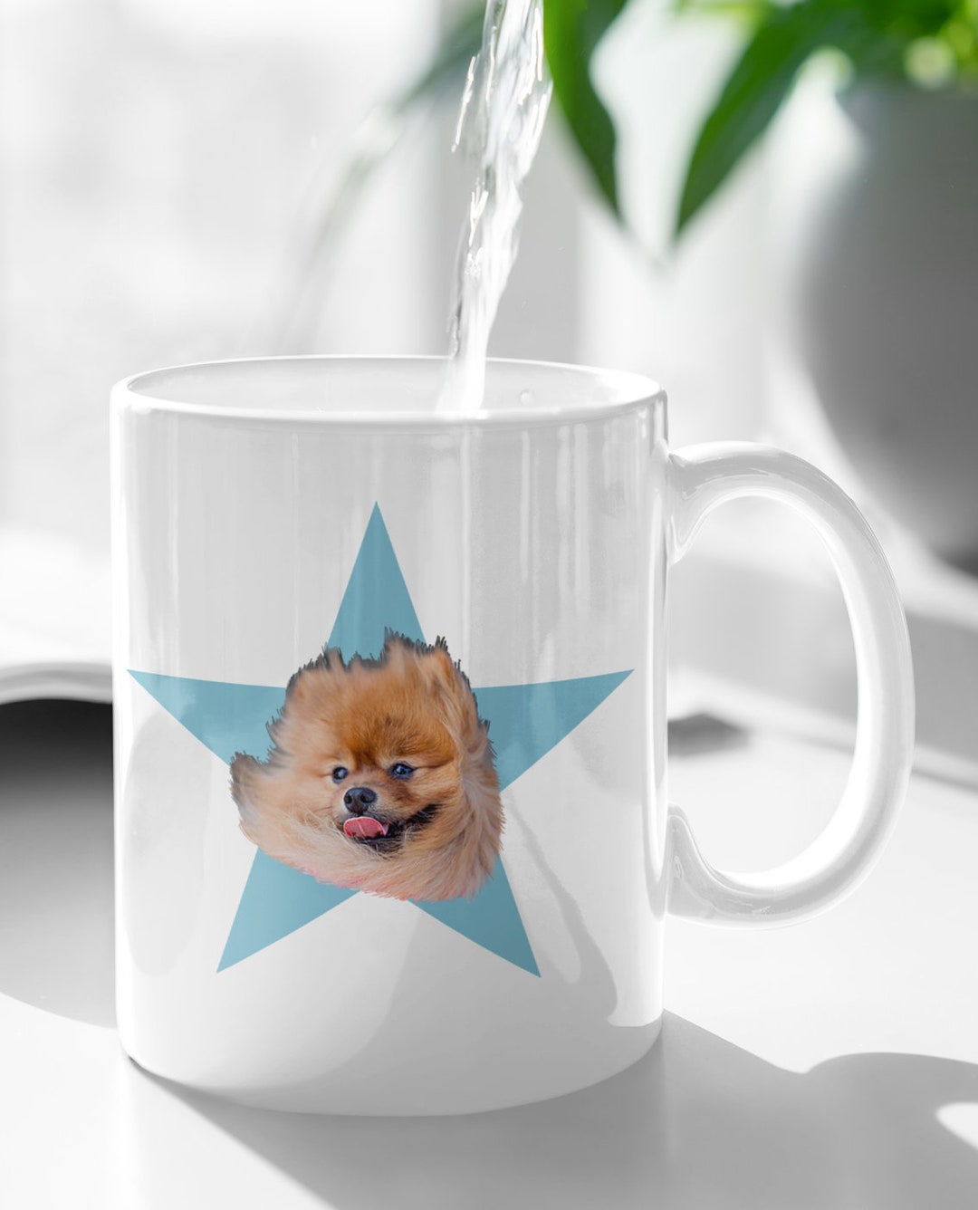 Custom Dog face Mug, Office star mug, Face star mug, Personalized Pet