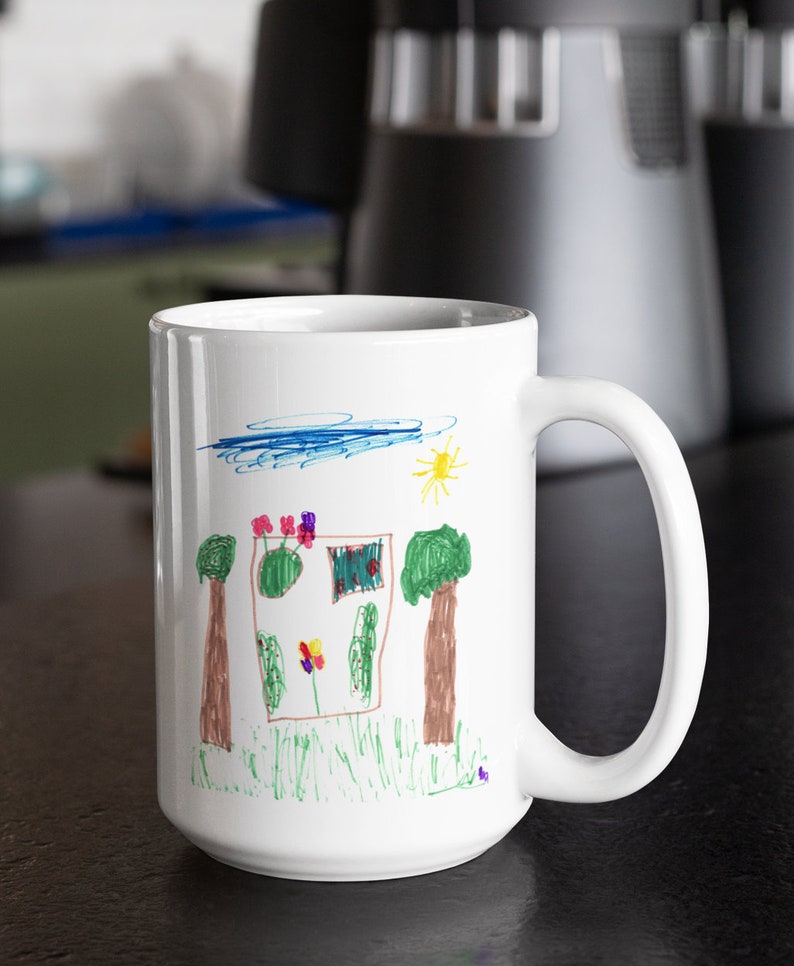 Personalized Kids Drawing Mug, Kids Artwork Mug, Child's Drawing Mug, Make Your Own Mug, Personalized Gift, Gift for Parents, Grandparents zdjęcie 1