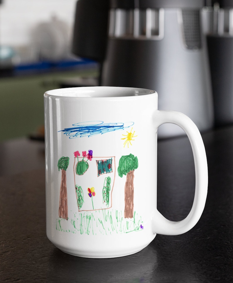 Personalized Kids Drawing Mug, Kids Artwork Mug, Child's Drawing Mug, Make Your Own Mug, Personalized Gift, Gift for Parents, Grandparents image 1