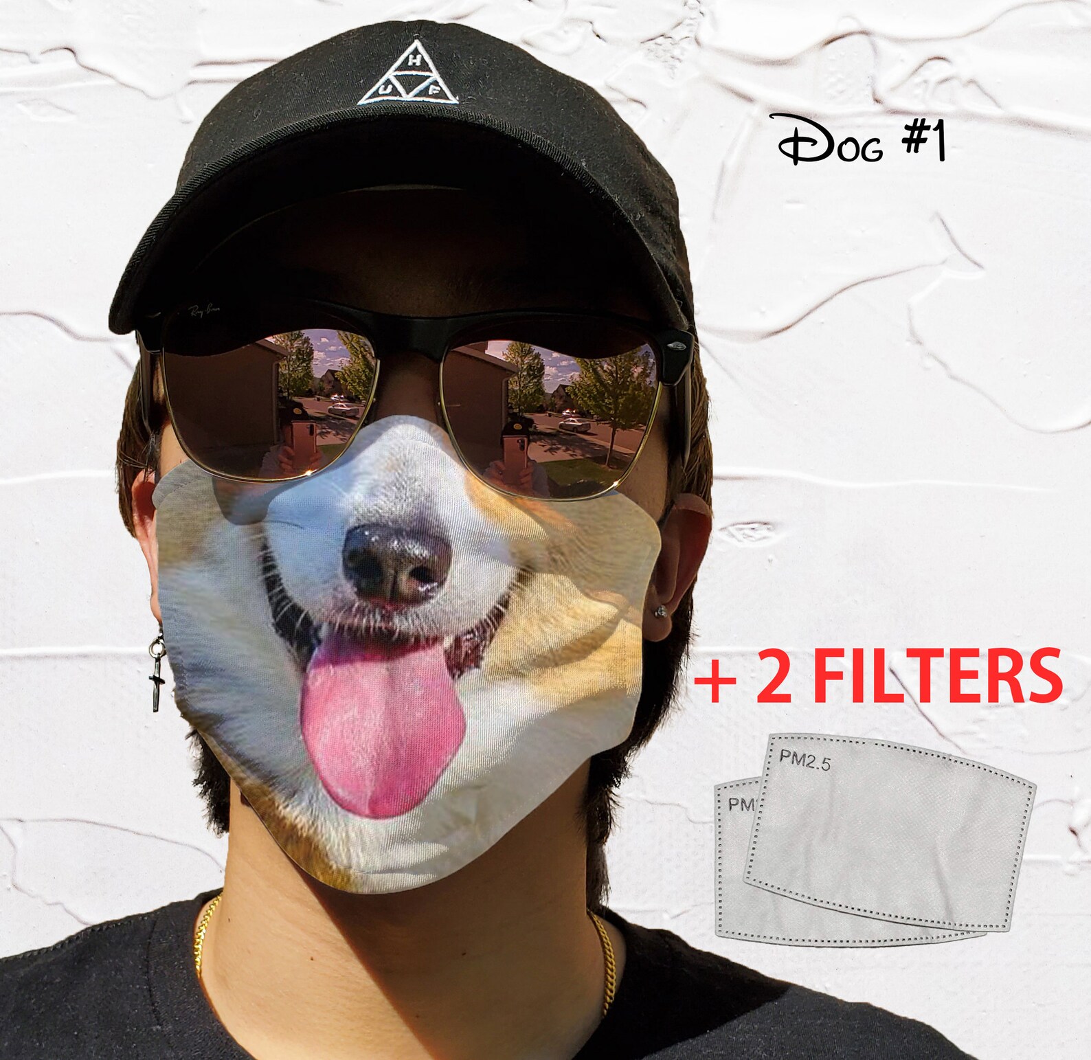Funny DOG Mouth Mask With TWO Filters and Pocket Washable Etsy