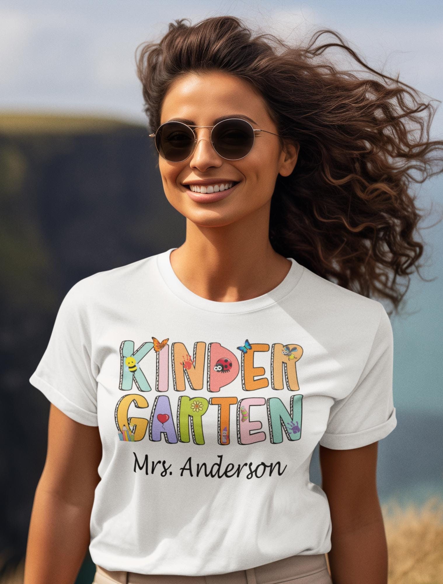 Customized Teacher Shirt, Personalized Teacher Name Shirt for Back To School, Teacher Gifts, Pre K kindergarten first second third fourth