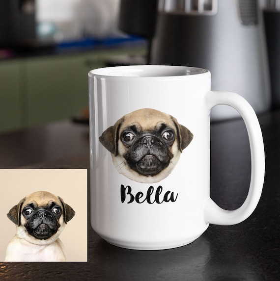 dog face on mug