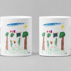 Personalized Kids Drawing Mug, Kids Artwork Mug, Child's Drawing Mug, Make Your Own Mug, Personalized Gift, Gift for Parents, Grandparents image 2
