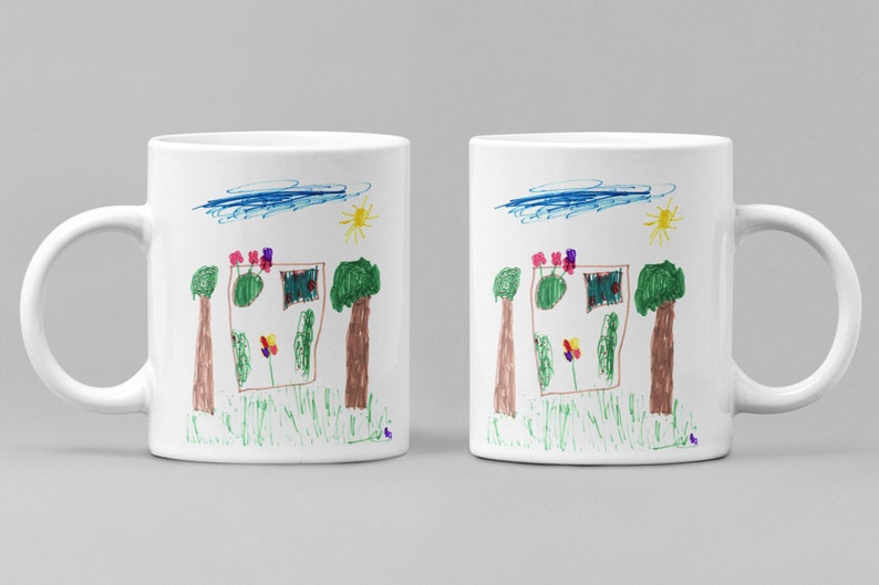 Personalized Kids Drawing Mug Kids Artwork Mug Child's Etsy
