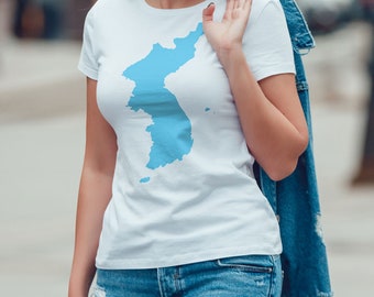 Bandeira da unificação coreana, bandeira da península da Coreia, camisetas gráficas para mulheres, homens, mães, pais, tamanhos grandes