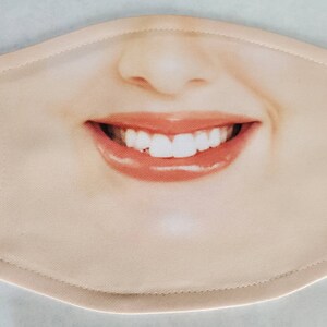 Custom Your Own Funny Smile face mask Photo face mask With 2 Filters & Pocket Adult Kids Washable Reusable Personalized Adjustable Ear Loop image 5
