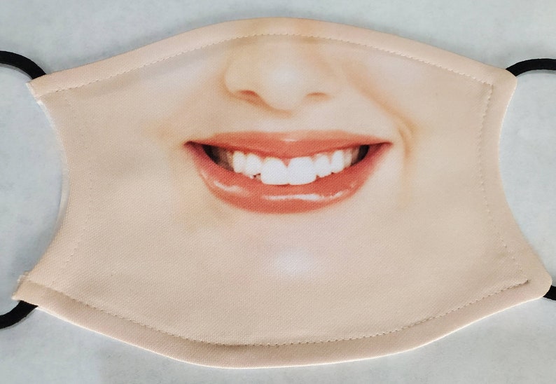 Custom Your Own Funny Smile face mask Photo face mask With 2 Etsy