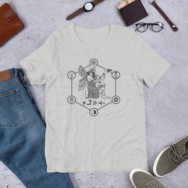 Enki dà vita-Annunaki-bella + canvas 3001 maglia unisex manica corta Jersey T-shirt con etichetta Tear Away