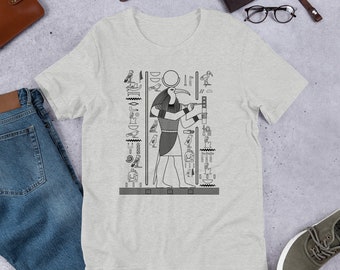 Dio egiziano Thoth-bella + tela 3001 unisex manica corta Jersey T-shirt con etichetta Tear Away