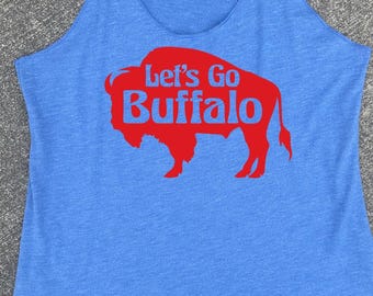 Let's Go Buffalo Football Soft-Knit Ladies Racer Back Tank Top