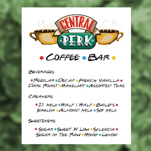 Custom Friends Themed Coffee Bar Bachelorette Hen Party Bridal Shower Party Sign, Printable Sign Digital Friends Coffee Bar Party Signs