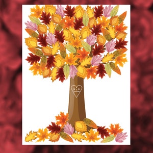 Herbst Herbst Baum Hochzeitsgästebuch Alternative, kundenspezifische druckbare digitaler Download Verlobungsfeier Dusche Gästebuch Leinwand oder Poster
