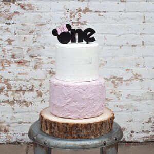 Minnie Mouse ONE/TWO Cake Topper Acrylic food SAFE 6&quot; wide