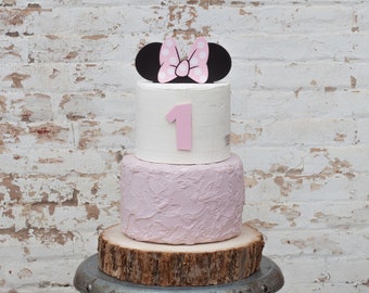 Minnie Mouse Ears and Bow Cake Topper Acrylic FOOD SAFE 6" wide