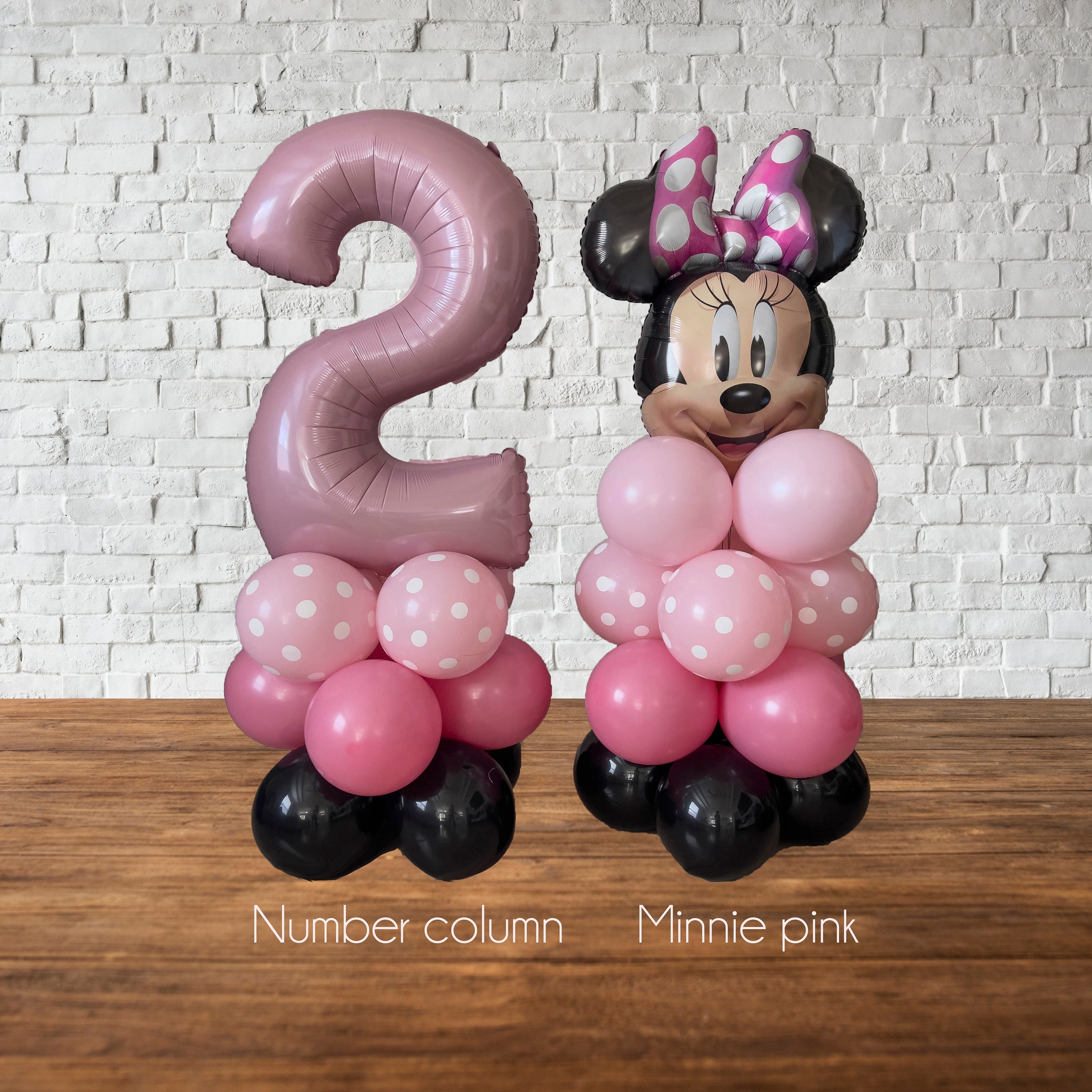 Mickey Mouse Birthday Decoration DIY Kit. Balloon column kit red, polka  dot, no helium or balloon stands needed easy directions. Makes