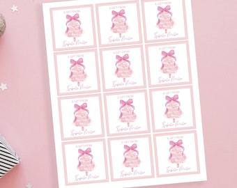PERSONALIZABLE Christmas Tags Tree Bow Topper Printable PDF file