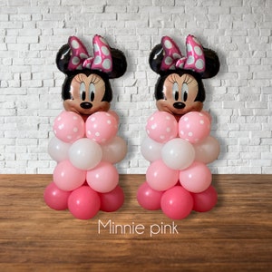 Minnie Mouse Balloon Column. FREE TUTORIAL- balloon sizer included- / no stand required