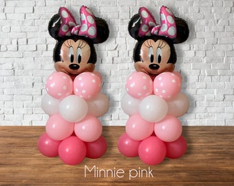 Minnie Mouse Balloon Column. FREE TUTORIAL- balloon sizer included- / no stand required