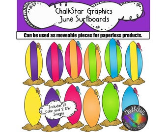 Surfboards Clip Art –Chalkstar Graphics