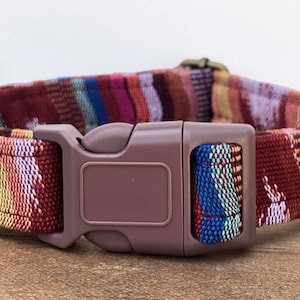 The "Coral Gables"  Boho Stripe Ikat Dog Collar * Hand woven cotton from Guatemala