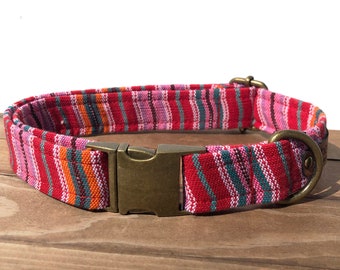 The "Anna Maria"  Boho Stripe Dog Collar by khowl * Hand woven cotton from Guatemala