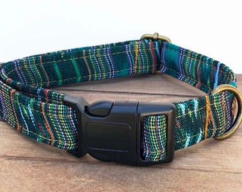 The "Grayton"  Boho Stripe Dog Collar by khowl * Hand woven cotton from Guatemala