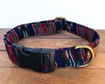 The "Jupiter" Ikat Striped Dog Collar * Hand woven cotton from Guatemala