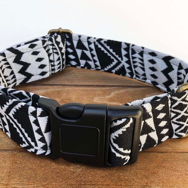 The "St. Pete" Collar-Boho Woven Aztec Fabric Tribal Dog Collar
